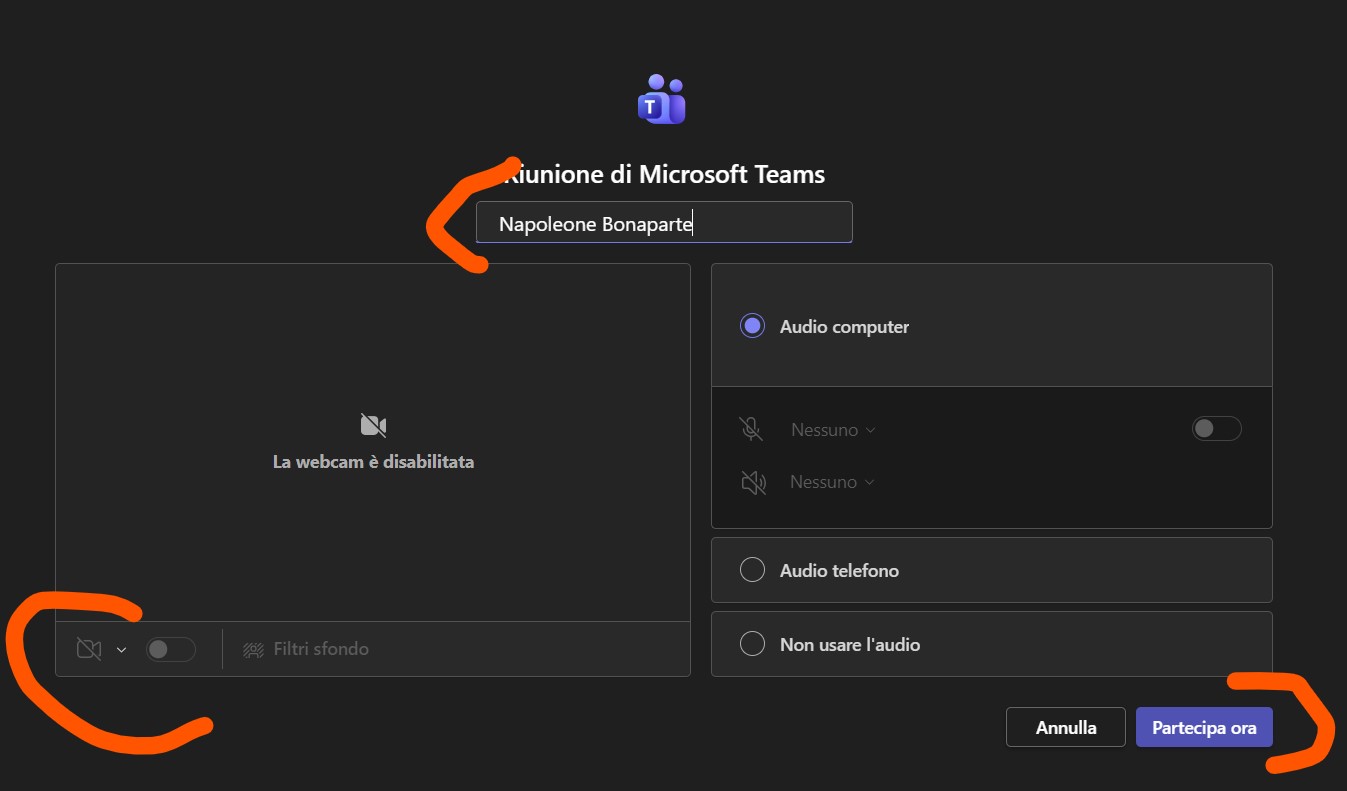 Identificarsi. Be polite!