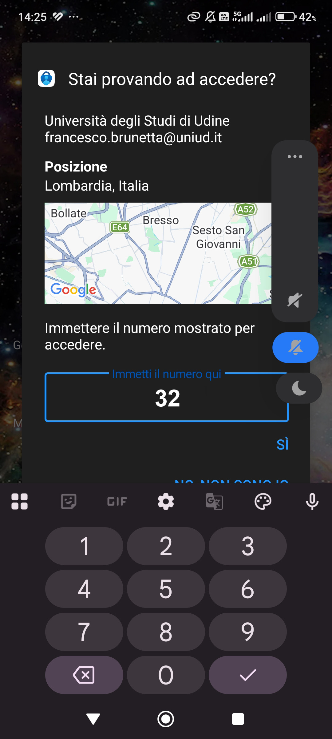 Confermare l'accesso