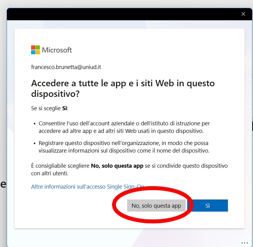 Meglio "solo questa app"