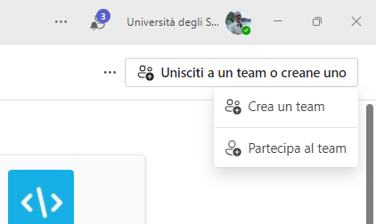 nuovo team, crea un nuovo team